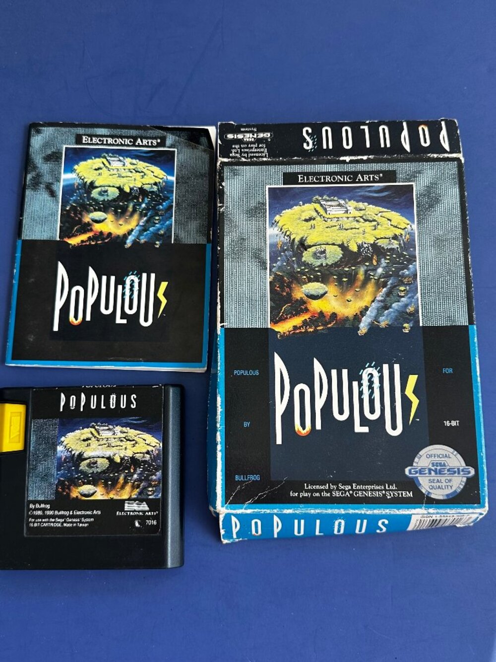 Electronic Arts Populous Sega Genesis Complete 7016 1990